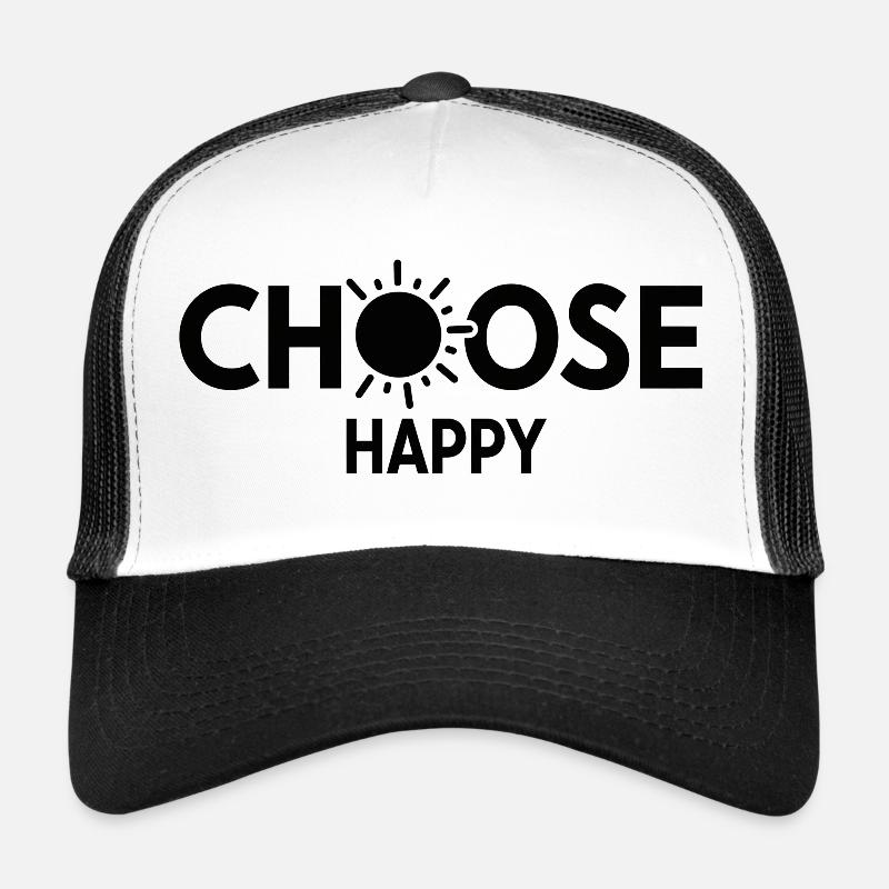 Bright Sunburst Wählen Sie Happy Design - Trucker Cap - Weiß/Schwarz