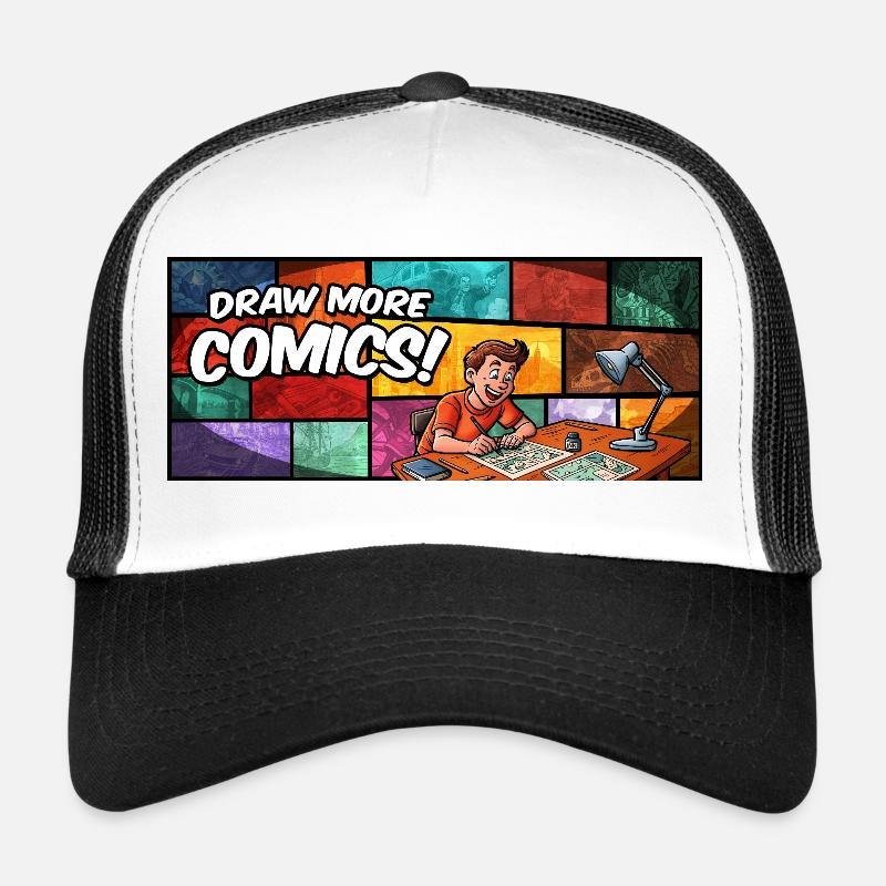 Draw More Comics! - Trucker Cap - Weiß/Schwarz