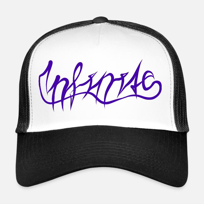 Lila Graffiti Schriftzug Muster Trucker Cap