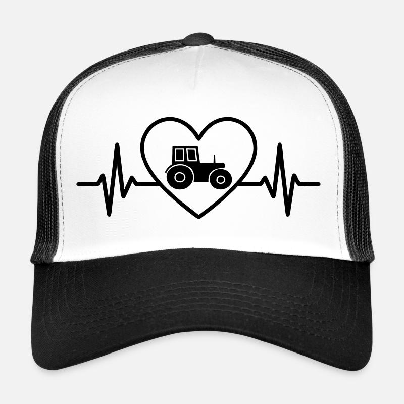 Landwirt Traktor Herz - Trucker Cap - Weiß/Schwarz