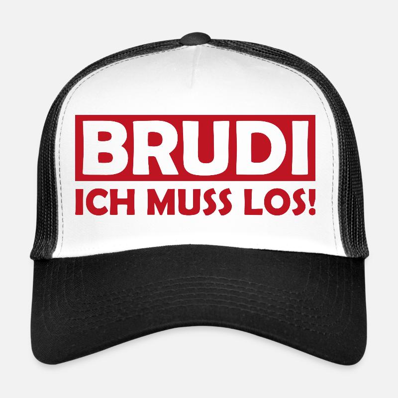 BRUDI Ich Muss Los - Trucker Cap - Weiß/Schwarz