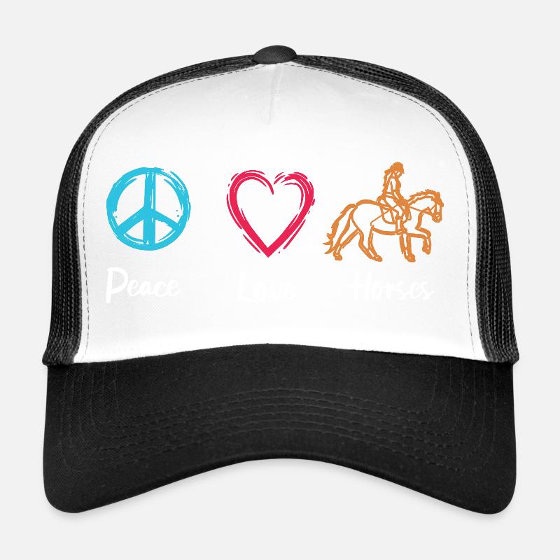 Peace Love Horses Trucker Cap