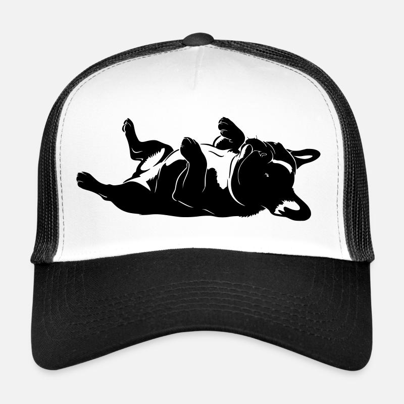 Chien allongé sur le dos Casquette trucker 