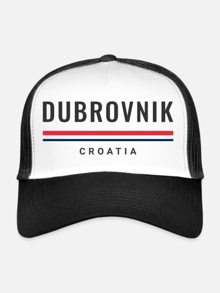 Ville de Dubrovnik, Croatie - Casquette trucker  - blanc/noir - Devant