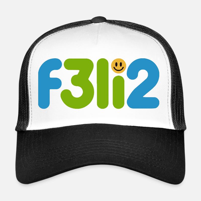 F3li2 Buntes Glyphen-Logo Trucker Cap