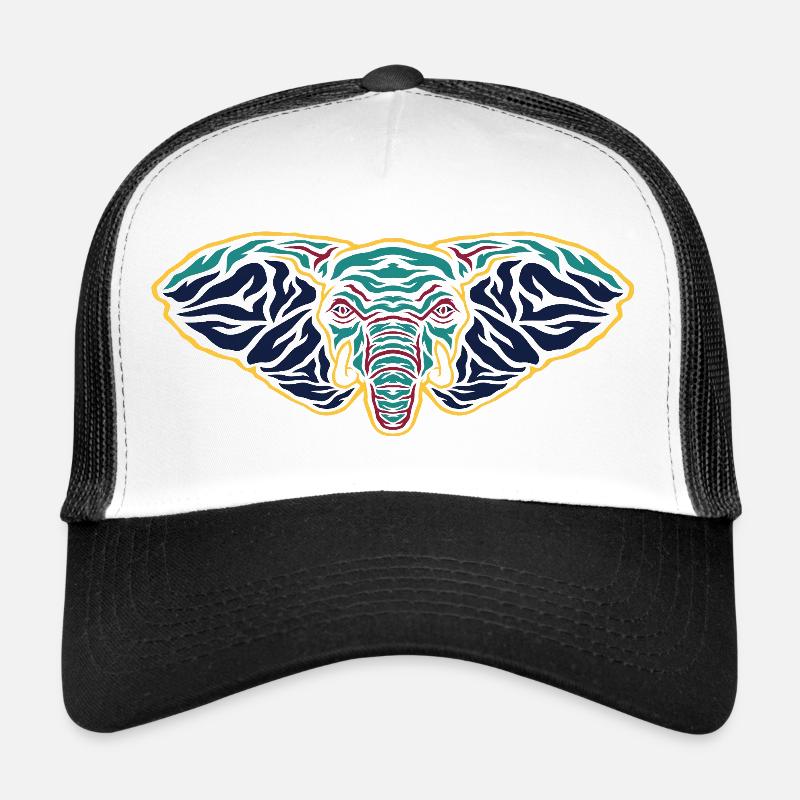 Psychedelischer Elefantenkopf Trucker Cap