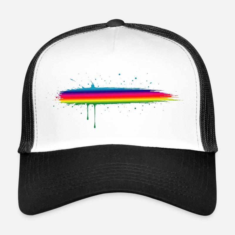 Regenbogen Pinselstrich Farbverlauf Splash Trucker Cap