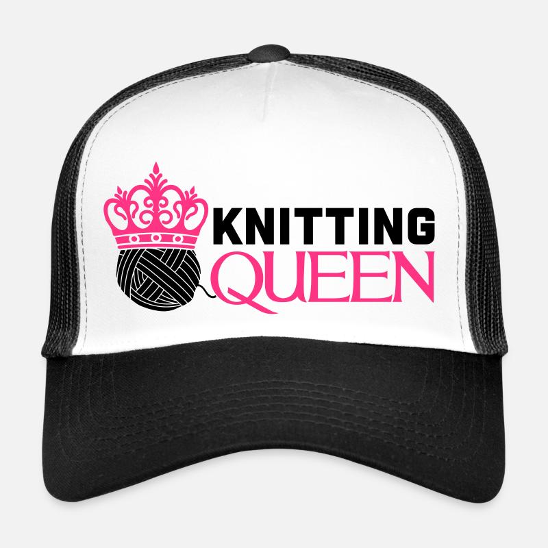 Knitting queen - Trucker Cap - Weiß/Schwarz