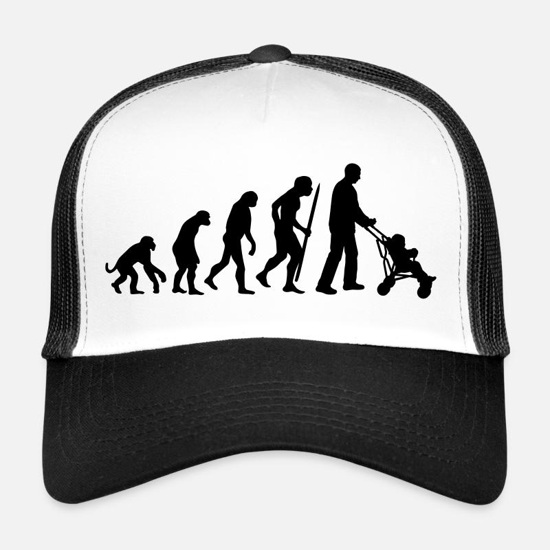 Evolution de la super-papa - Casquette trucker  - blanc/noir