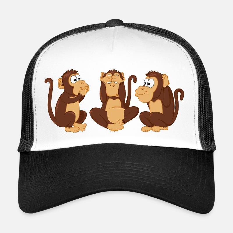 Die Drei Affen - Trucker Cap - Weiß/Schwarz