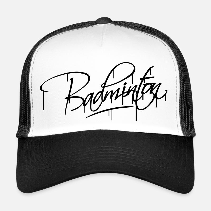 Badminton Graffiti Design - Trucker Cap - Weiß/Schwarz