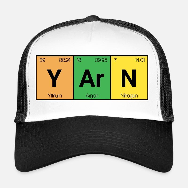 YArN Garn Stricken Haekeln - Trucker Cap - Weiß/Schwarz