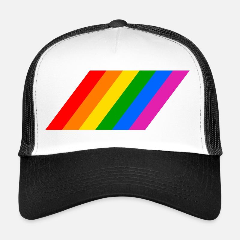 Sloping rainbow flag Trucker Cap