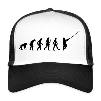 Evolution Angeln Angler Angel Angelrute Fischer - Trucker Cap - Weiß/Schwarz - Vorne