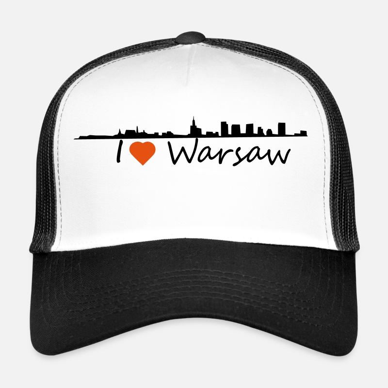 J'adore Varsovie - Casquette trucker  - blanc/noir