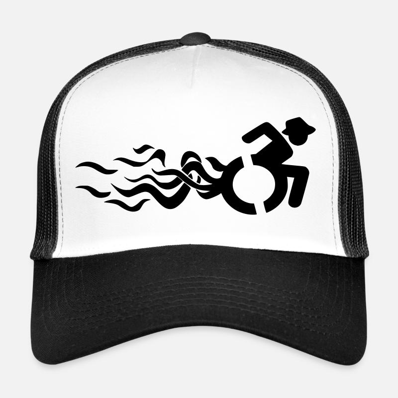 Rollstuhlfahrer mit Flammen # Trucker Cap