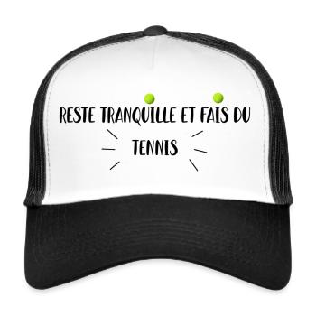 Casquette tennis - Casquette trucker  - blanc/noir - Devant