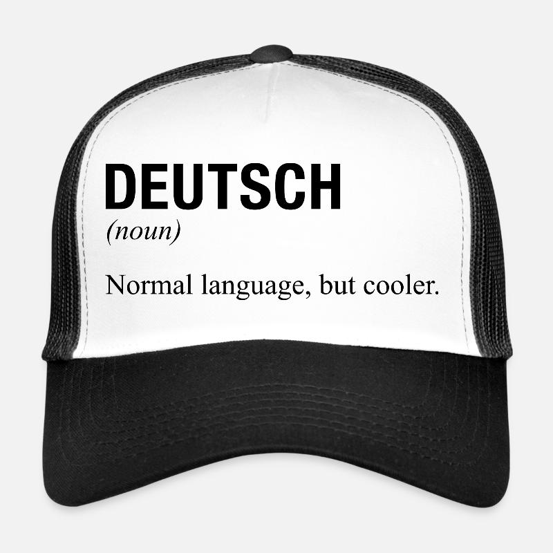 NIEMIECKI Język deutsche Sprache - Czapka truckerka - biały/czarny