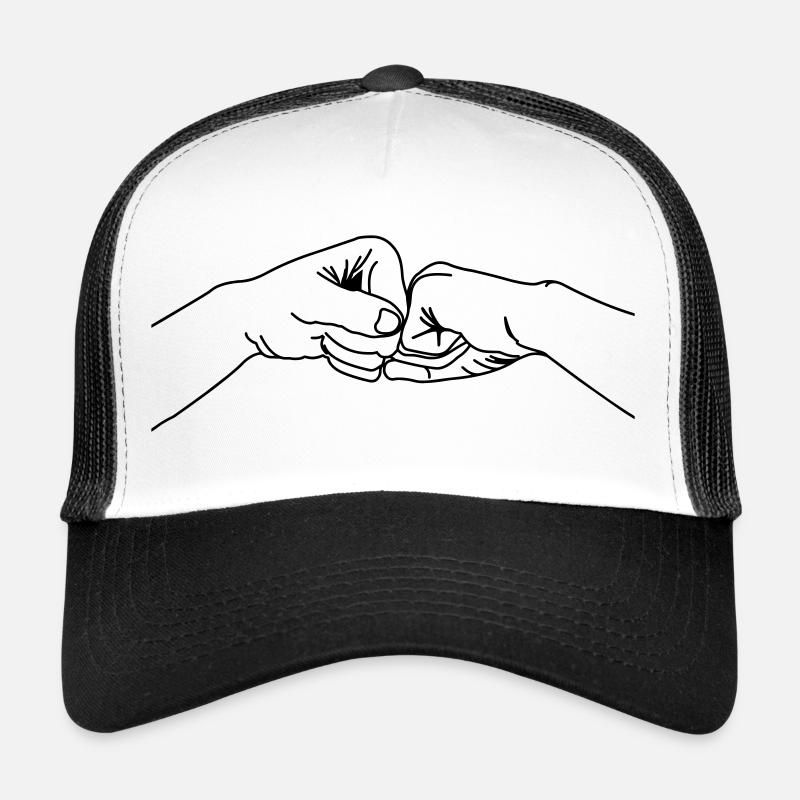 Geste de la main, collaboration, travail d’équipe Casquette trucker 