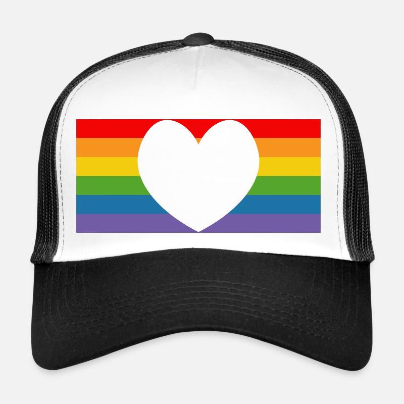 pride rainbow flag - Trucker Cap - white/black