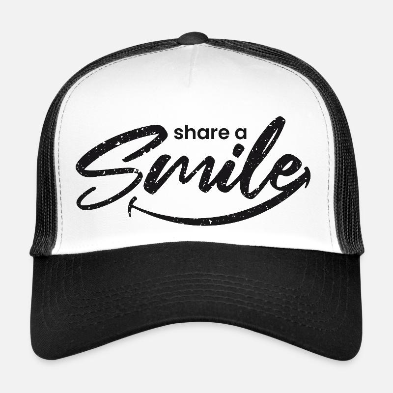 share a smile - Trucker Cap - Weiß/Schwarz