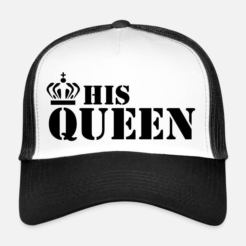 His Queen Her King Couple Black Trucker Cap