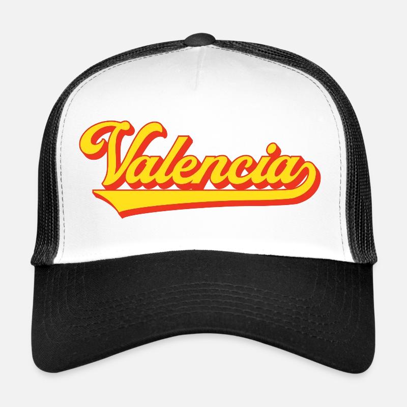 Valencia Script Logo - Trucker Cap - Weiß/Schwarz