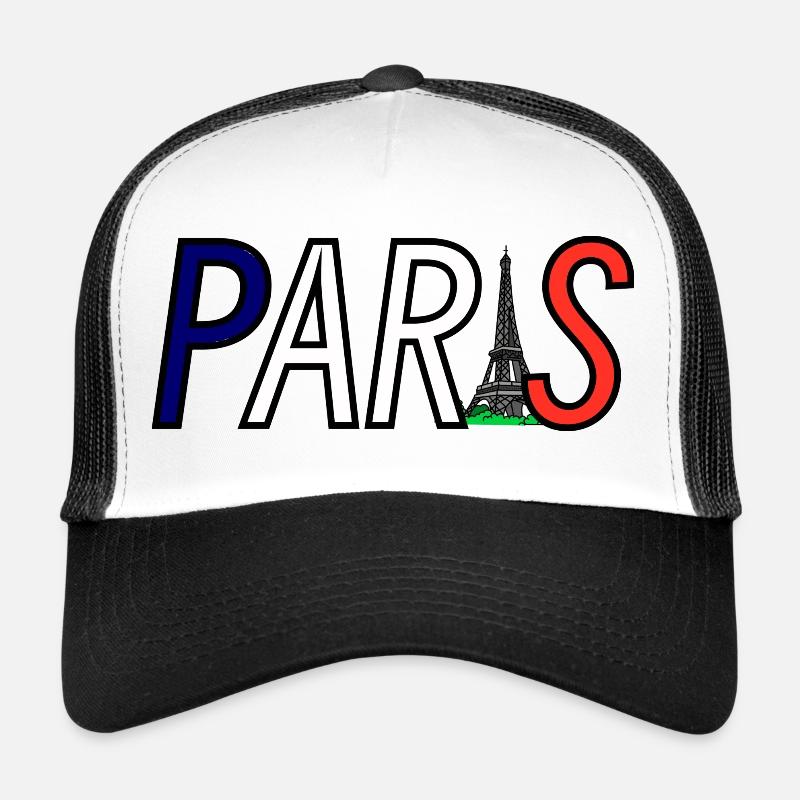 Silhouette parisienne avec jeu de couleurs de la tour Eiffel Casquette trucker 