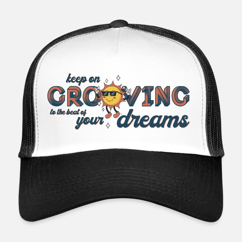 Continuez à groover le 70e dicton de musique rétro Casquette trucker 