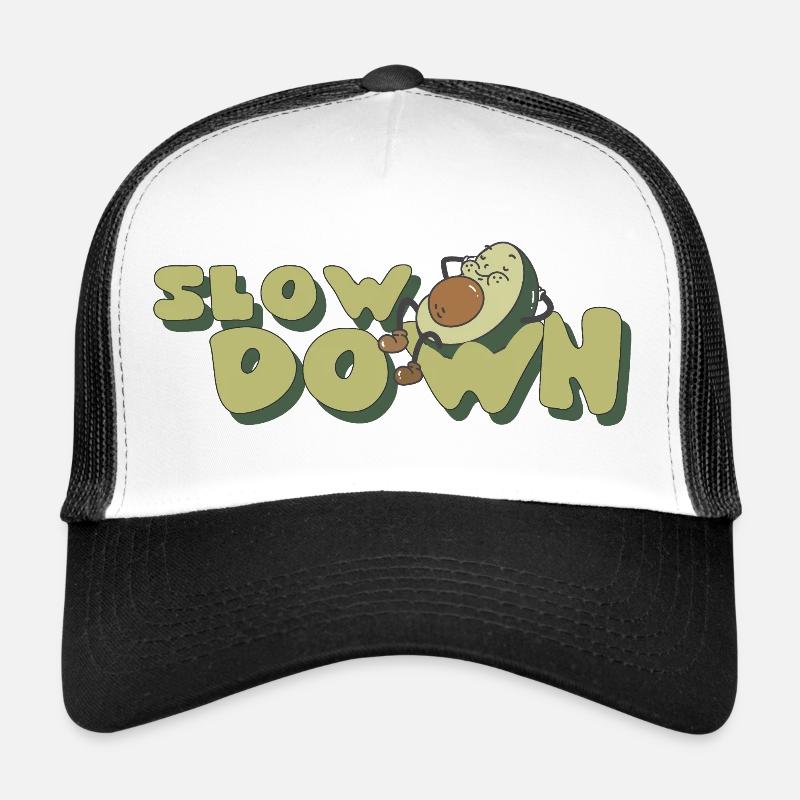slow down relax avocado retro positive Trucker Cap