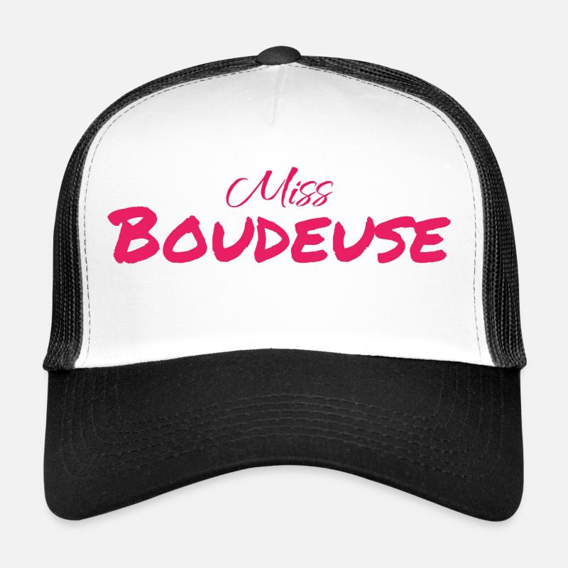 Miss boudeuse - Casquette trucker  - blanc/noir