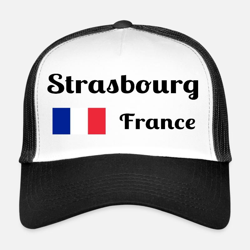 Straßburg Frankreich - Stilvolle Drucke - Trucker Cap - Weiß/Schwarz
