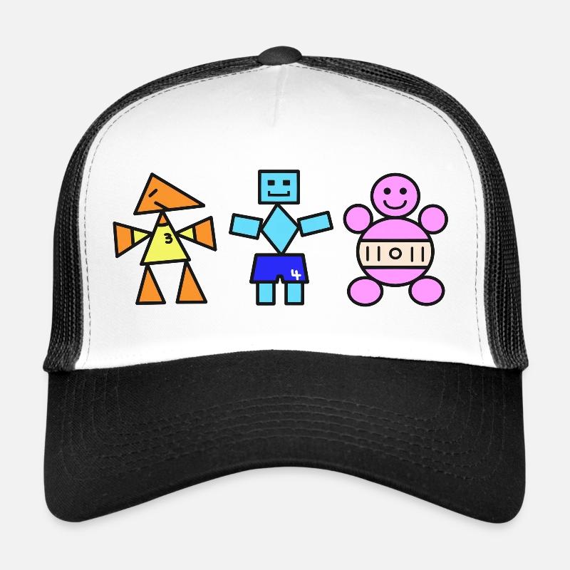 Geometrisches Trio Verspielte Figuren, ein Punkt Trucker Cap