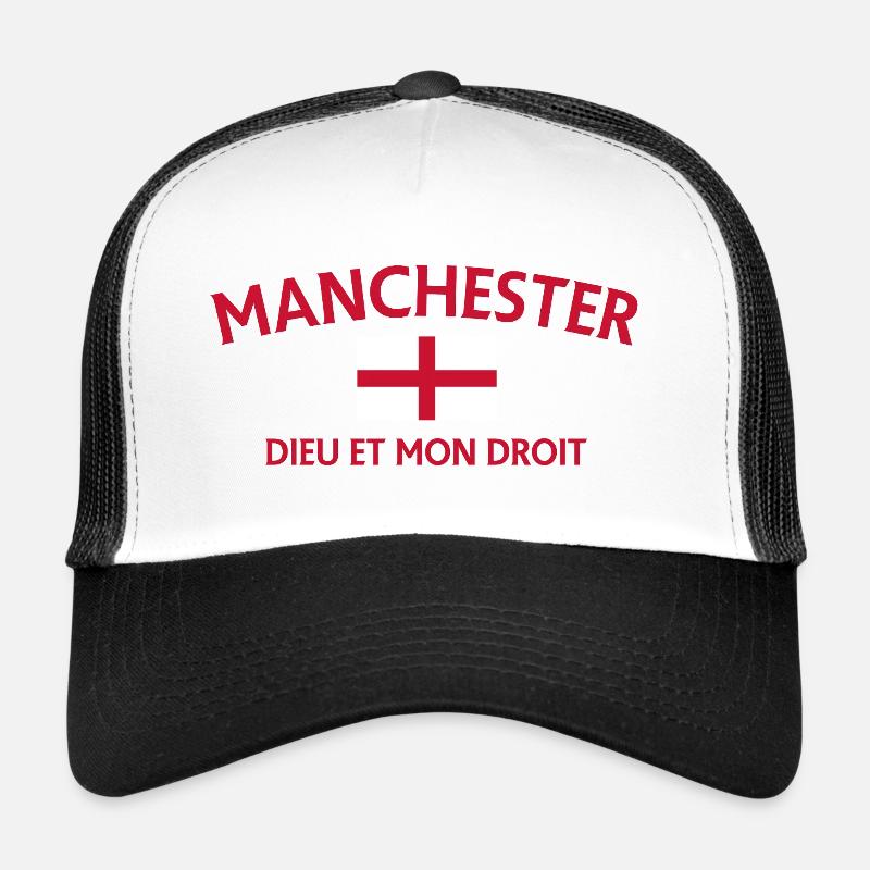 T-shirt à devise du drapeau de Manchester Casquette trucker 