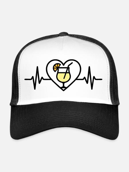 Piña Colada Cocktail Cœur Tropical - Casquette trucker  - blanc/noir - Devant