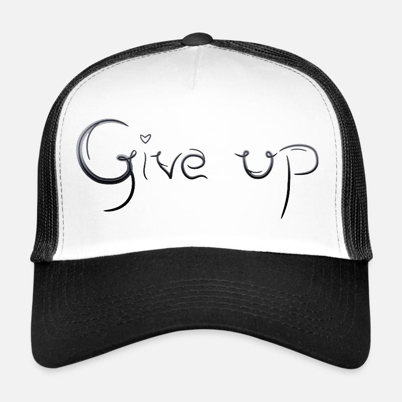 Give Up Heart Lettering Trucker Cap