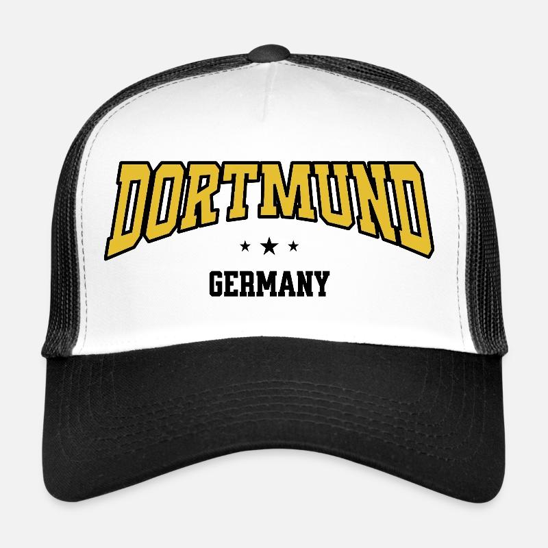 Dortmund Curved Font Design Trucker Cap