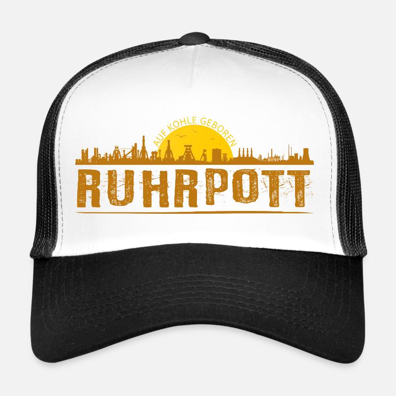 Ruhrpott Skyline - Trucker Cap - Weiß/Schwarz
