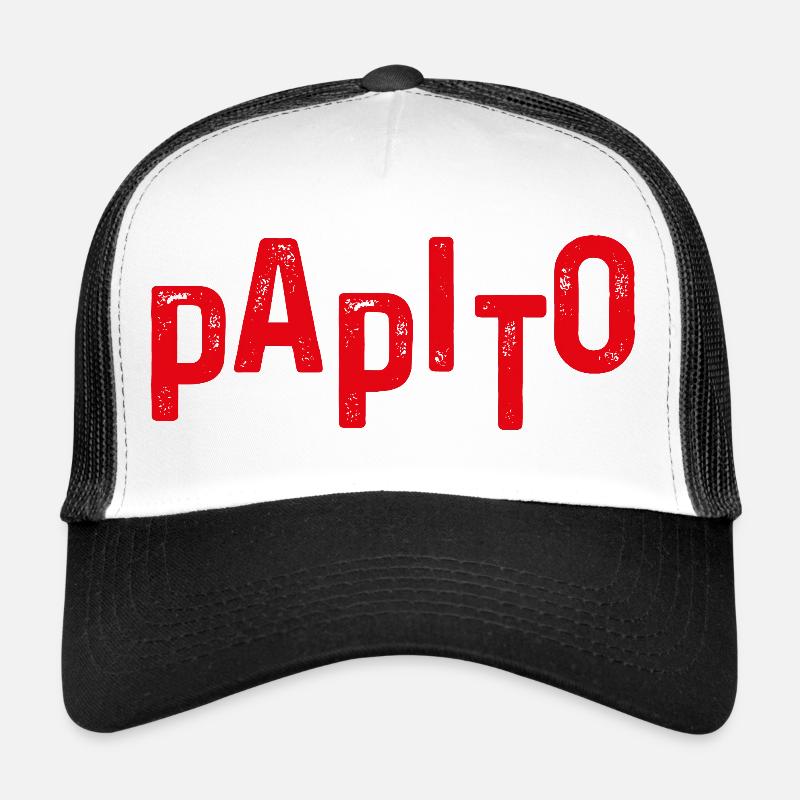 Papito Distressed Red Letters - Trucker Cap - white/black