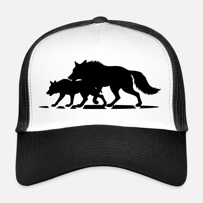 T-shirt Loups Meute - Wolf Pack Strength - Trucker Cap - white/black