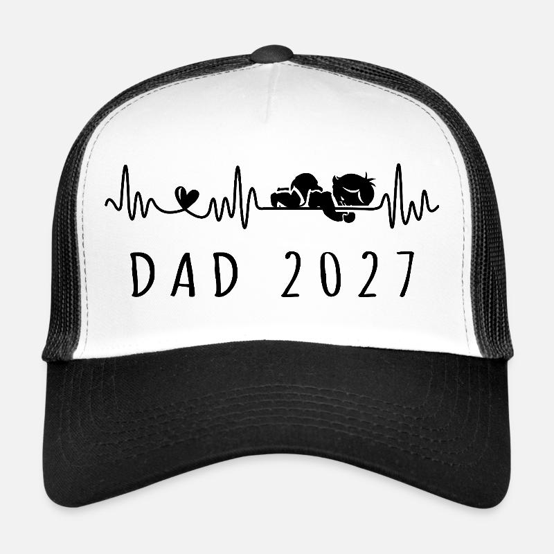 Papa 2027 Annonce de bébé Heartbeat Grossesse Casquette trucker 