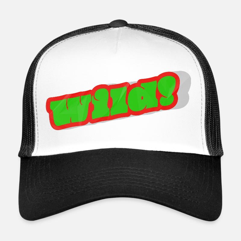 Graffiti Wortmarke Grün mit rotem Rand Trucker Cap