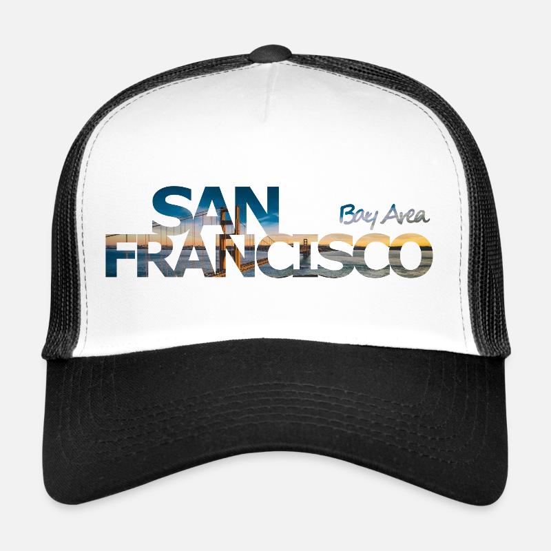 San Francisco Bay Area - Geschenk - Trucker Cap - Weiß/Schwarz
