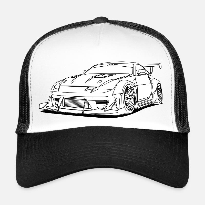JDM - Casquette trucker  - blanc/noir