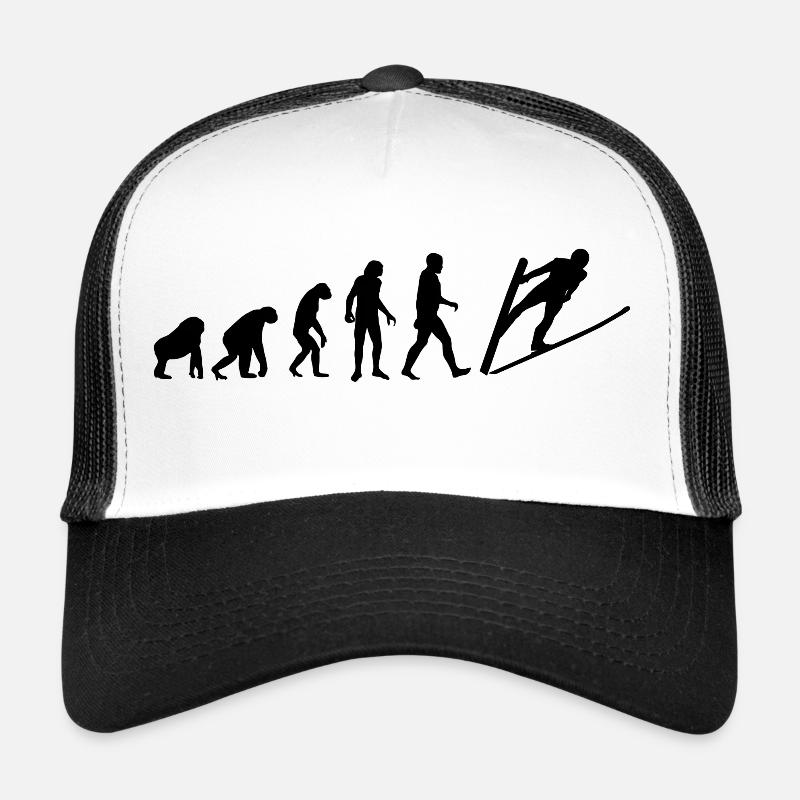 Ski Jumping Evolution Ski Jumper Gift Funny Trucker Cap