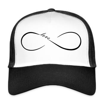 FatMonkey Designs Infinity Love - Trucker Cap - Weiß/Schwarz - Vorne