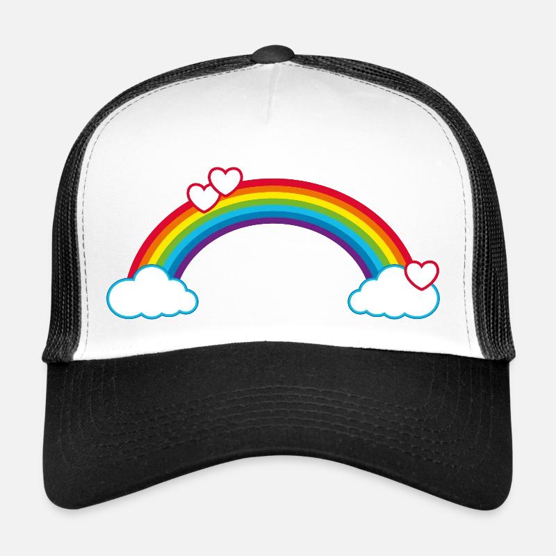 Rainbow Love Hearts Nuages Joyeusement Amoureux Casquette trucker 