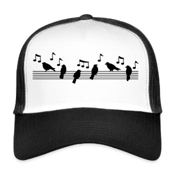 Chant des oiseaux - Casquette trucker  - blanc/noir - Devant