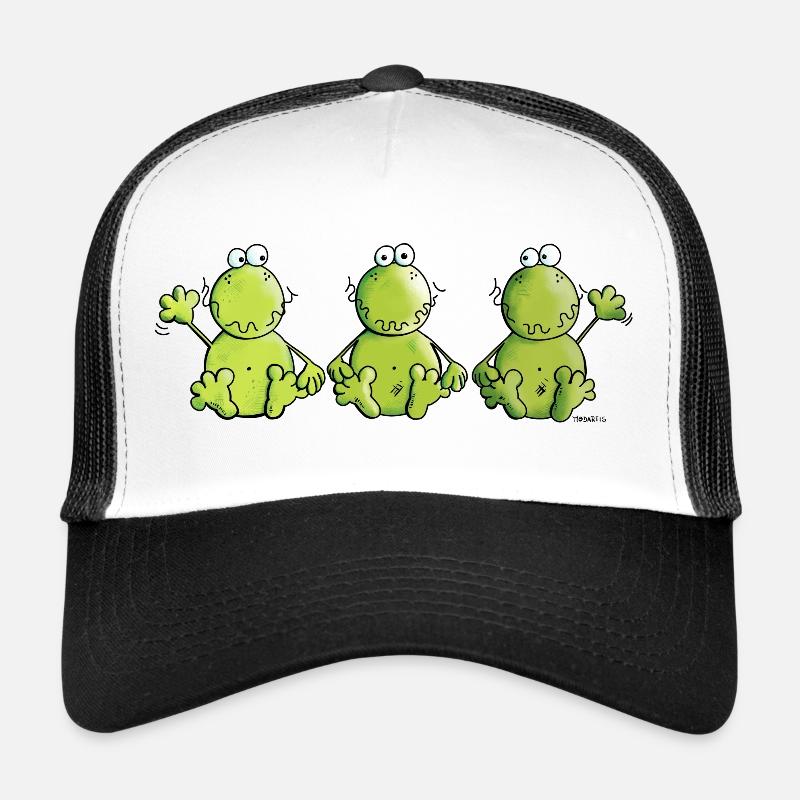 Three Frogs - Trucker Cap - white/black