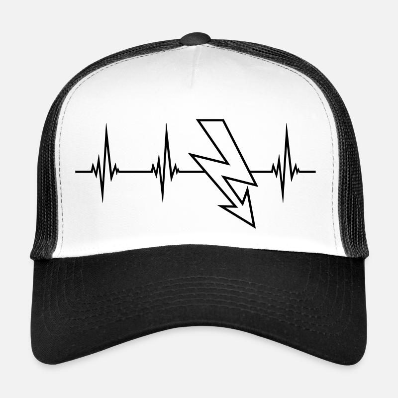 elektrisch kabel strom puls herzschlag frequenz bl - Trucker Cap - Weiß/Schwarz